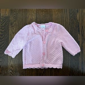 Hanna Andersson 100% Cotton // PINK Cardigan Sweater 3-6m